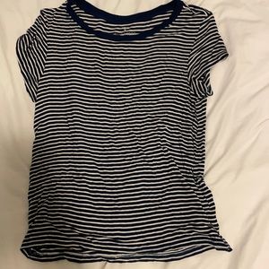 navy and white striped american eagle shirt